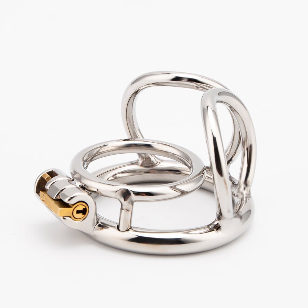 Chastity Training ring with Balls Support - Locking Double Cock ring - Oxy-shop