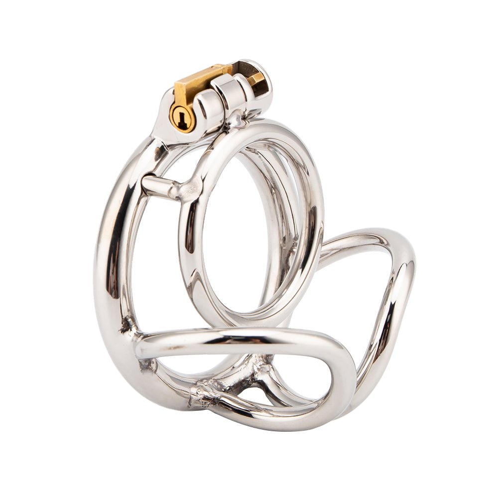 Chastity Training ring with Balls Support - Locking Double Cock ring - Oxy-shop