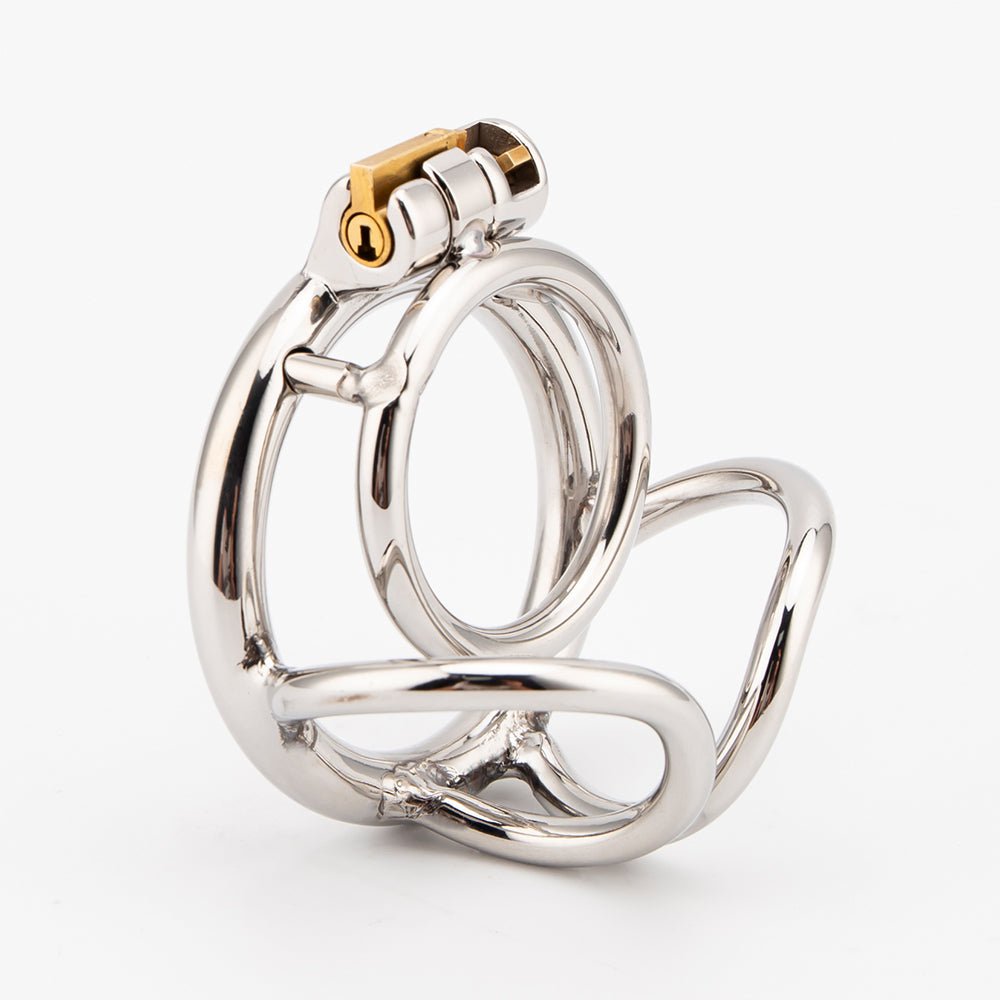 Chastity Training ring with Balls Support - Locking Double Cock ring - Oxy-shop
