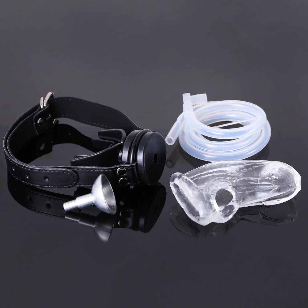 Chomp Mouth Gag with piss-hose / Piss play - Oxy-shop