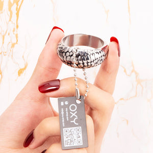 Dragon Scales Glans ring - Steel & 24K Gold - Oxy-shop