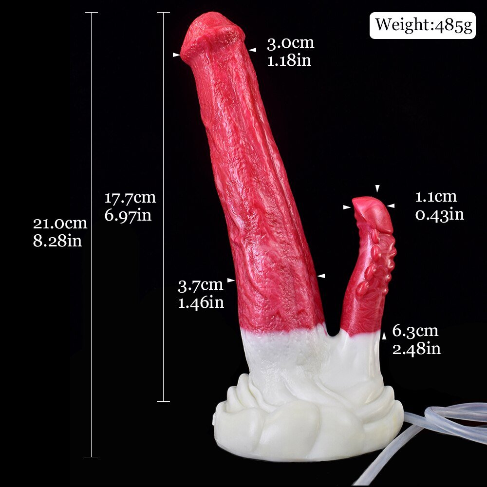 Ejaculating Dragon double Dildo - Clit stimulator - Oxy-shop