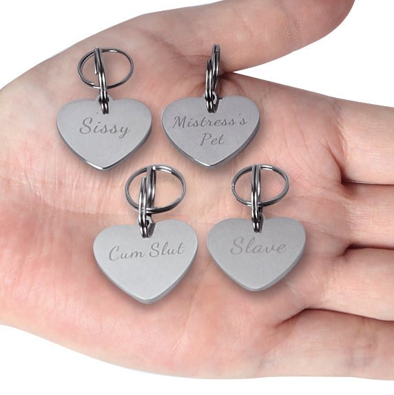 Heart BDSM Tag - Cum Slut/Sissy/Slave/Pet - Oxy-shop