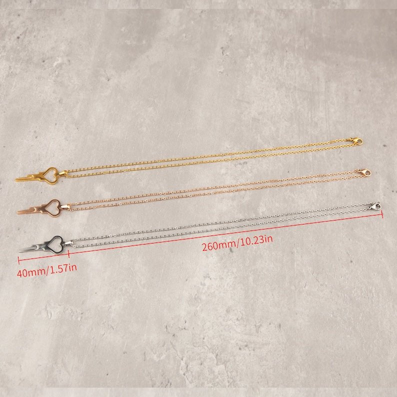 💝 Heart Shaped Key Necklace for chastity - Gold & Steel - Oxy-shop
