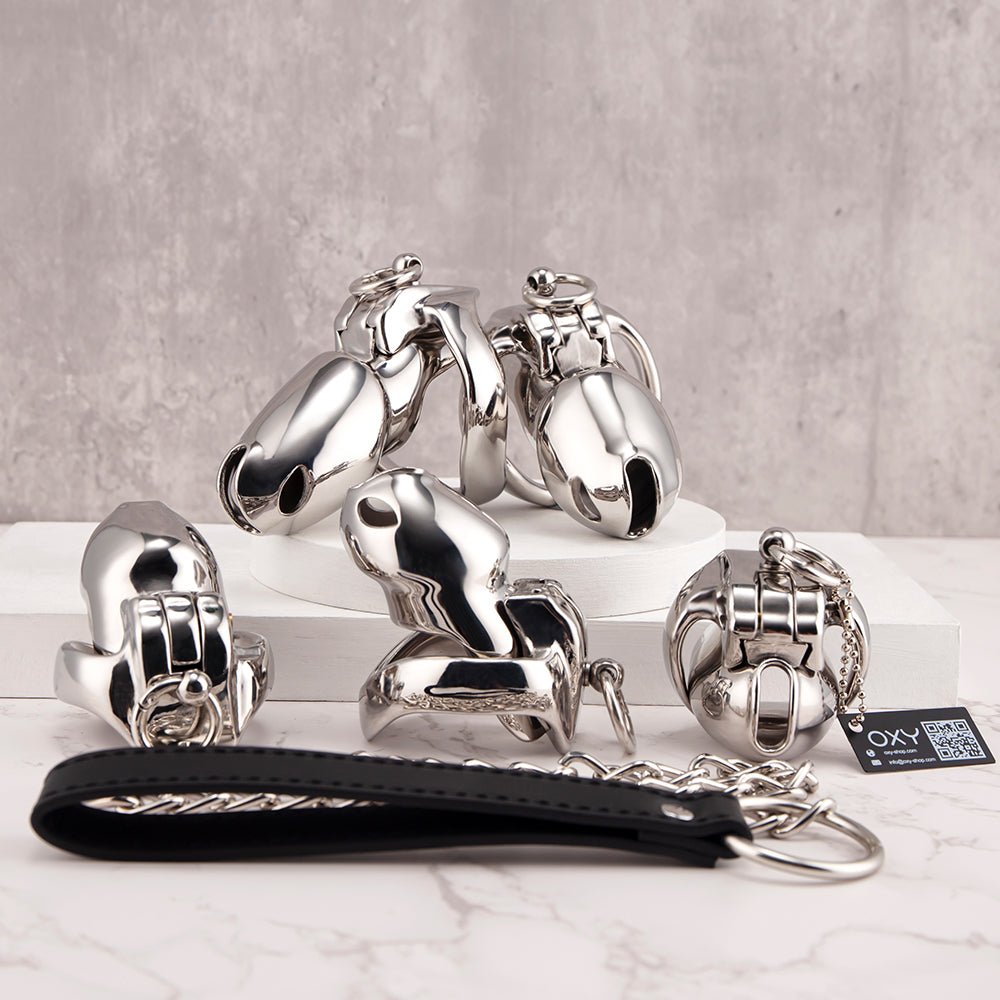 HTV4 Steel with Chain / Chastity on leash - Oxy-shop