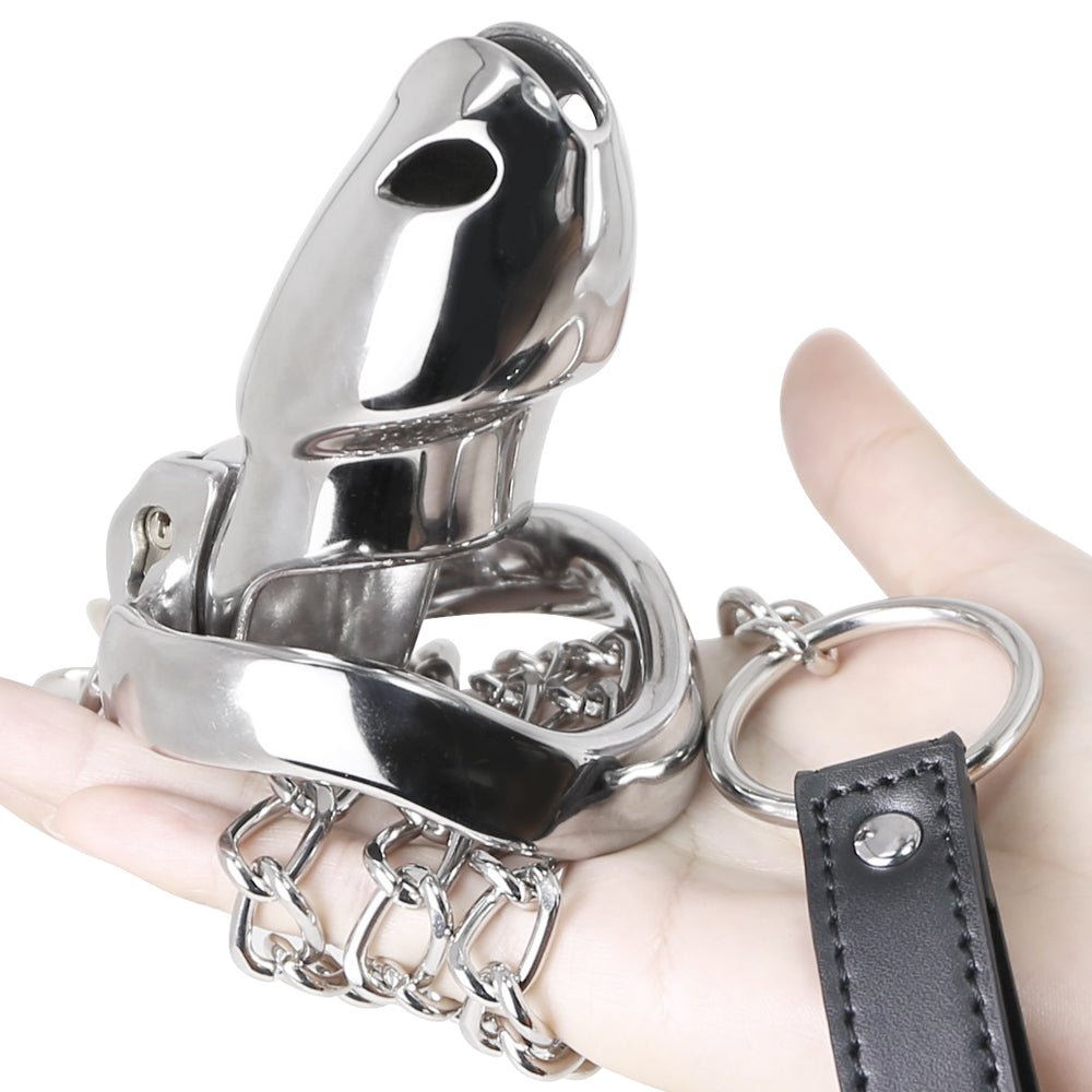 HTV4 Steel with Chain / Chastity on leash - Oxy-shop