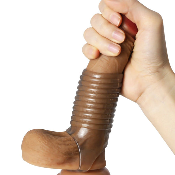 Quieres mejorar tu placer? Prueba la funda para pene con punta abierta!