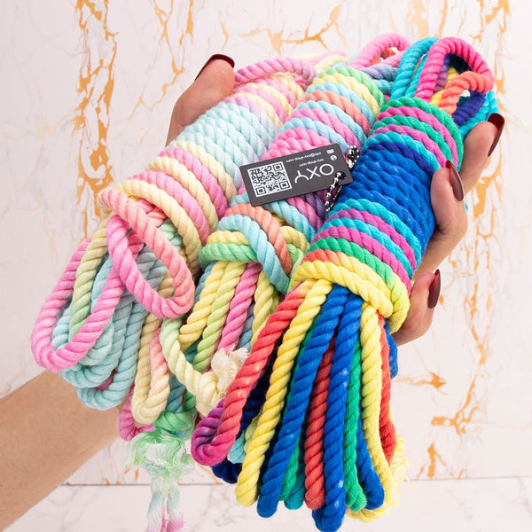 Rainbow Color Silk Kinbaku Rope - 8 meters - Oxy-shop