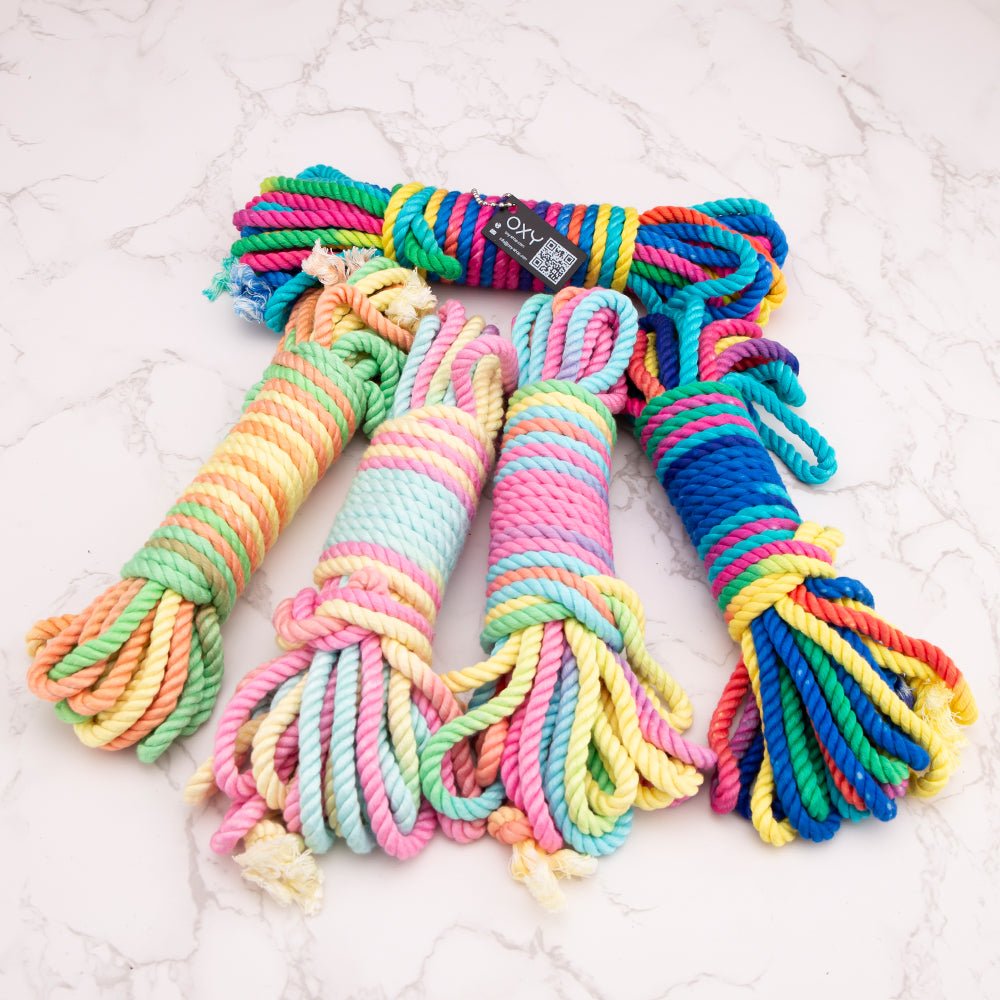 Rainbow Color Silk Kinbaku Rope - 8 meters - Oxy-shop