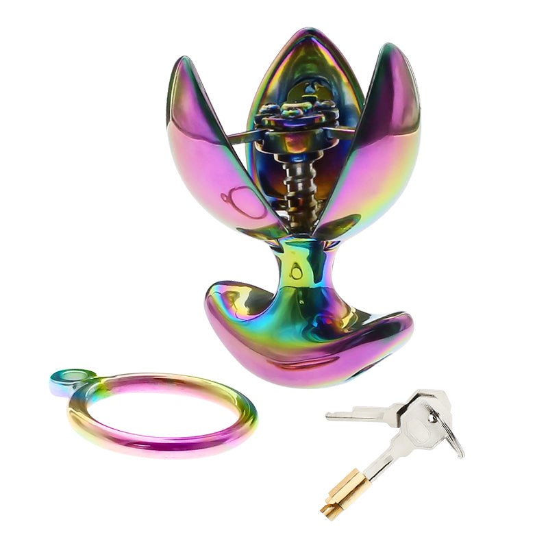 Rainbow Locking Butt Plug - Oxy-shop