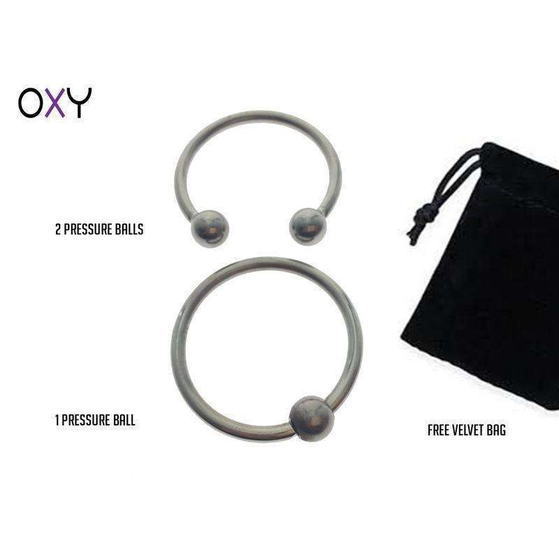 Set of 2 Glans Rings + Velvet Bag - Oxy-shop