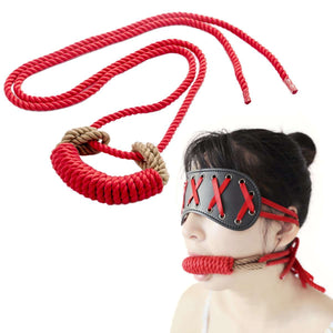 Shibari rope gag - BDSM bite gag with rope tie - Handmade Bondage toy - Oxy-shop