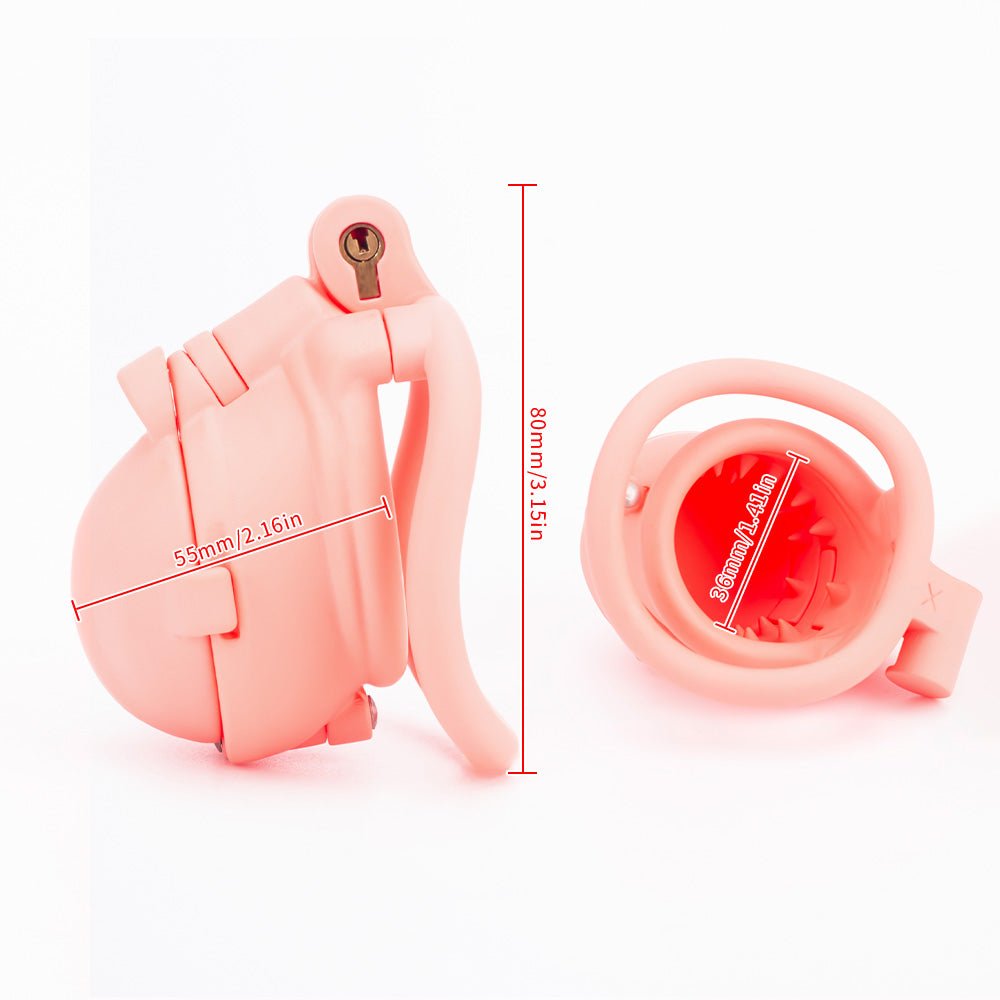 Slip Cap Design Spiked Chastity Cage - Oxy-shop