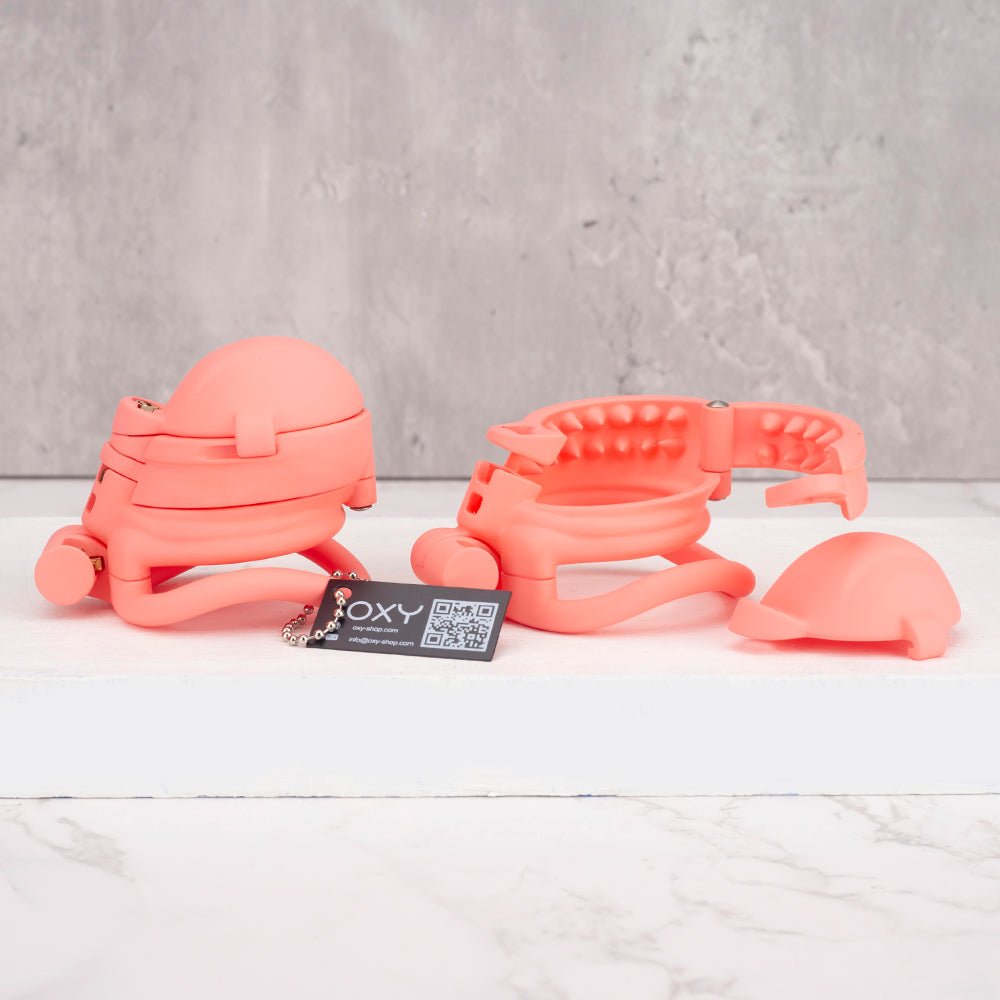 Slip Cap Design Spiked Chastity Cage - Oxy-shop