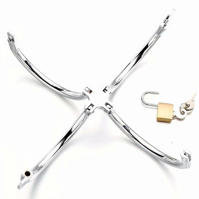 Solid Steel Cross Handcuffs - Oxy-shop