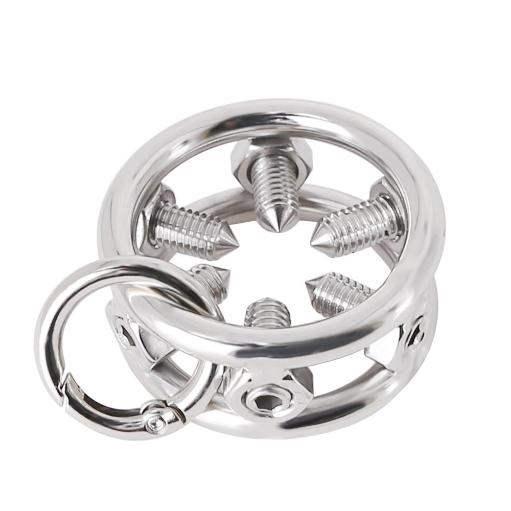 Spiked Penis Ring with a Leash - Oxy-shop