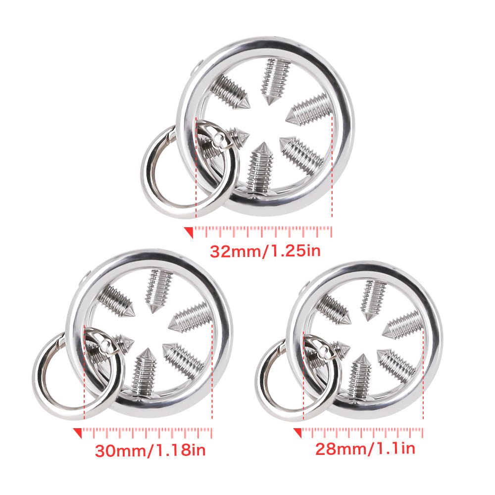 Spiked Penis Ring with a Leash - Oxy-shop