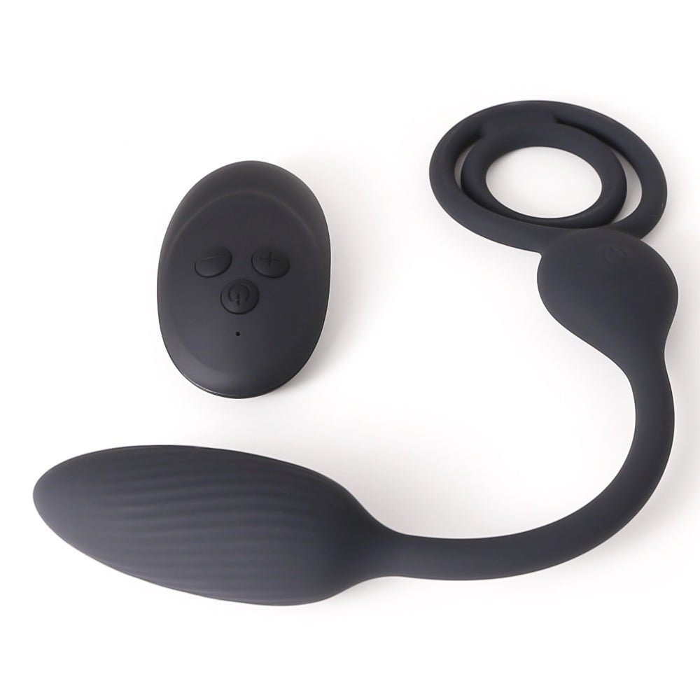 "Squeeze & plug" - Cock ring & Vibrating anal plug - Oxy-shop