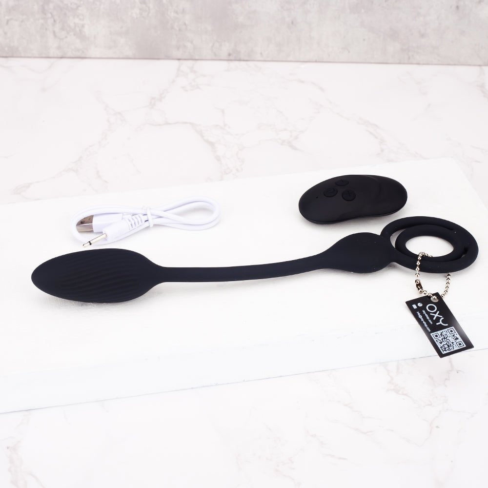 "Squeeze & plug" - Cock ring & Vibrating anal plug - Oxy-shop