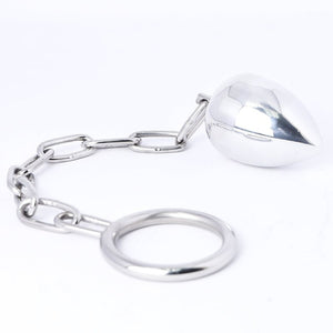 Steel Anal Plug + Chained Cock Ring - Oxy-shop