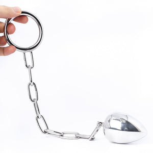 Steel Anal Plug + Chained Cock Ring - Oxy-shop