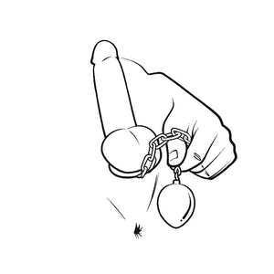 Steel Anal Plug + Chained Cock Ring - Oxy-shop