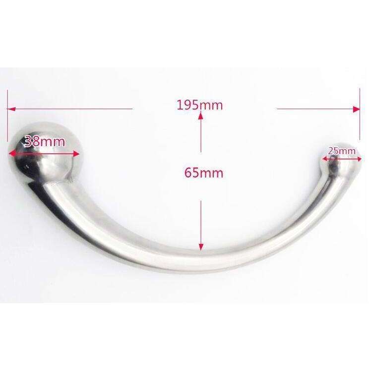 Steel Curved Double end Dildo - Oxy-shop