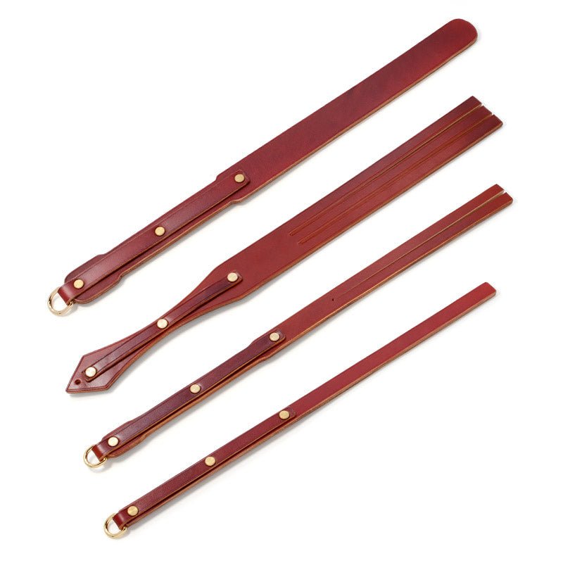 Tawse Spanking Set - 4pcs - 100% Genuine Cow Leather - Oxy-shop