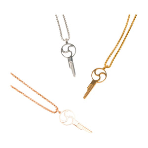 Triskelion Chastity Key Necklace - Gold & Steel - Oxy-shop