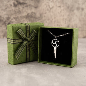 Triskelion Chastity Key Necklace - Gold & Steel - Oxy-shop