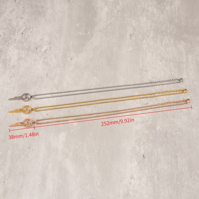 Triskelion Chastity Key Necklace - Gold & Steel - Oxy-shop