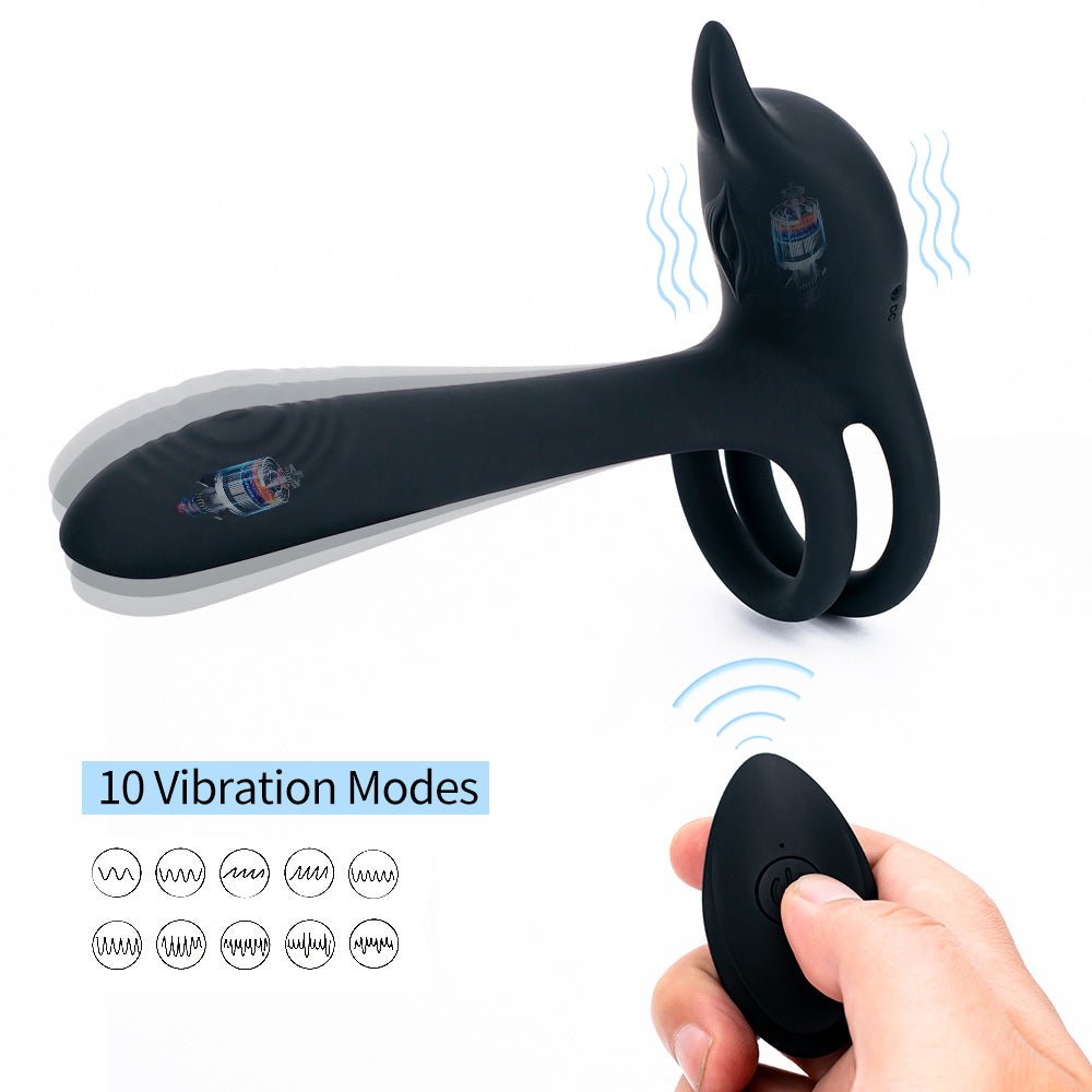 Vibrating Dual Cock Ring - Vagina G Spot Massager - Oxy-shop