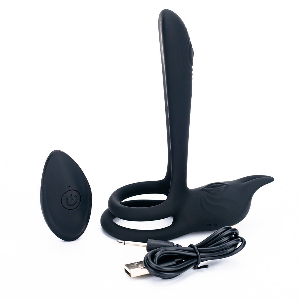 Vibrating Dual Cock Ring - Vagina G Spot Massager - Oxy-shop